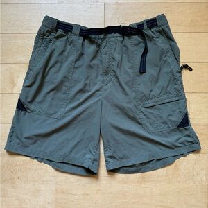 L.L. Bean - belted nylon, quick‎ dry hiking, outdoor, camping shorts, lined, XXL